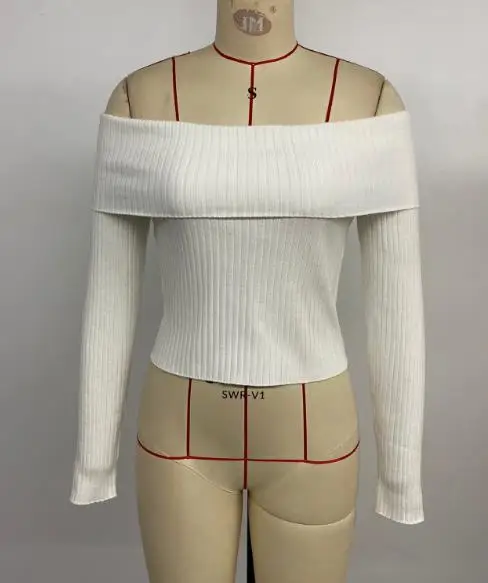 

Women Casual Sexy Exposed Navel White Sweater Temperament Commuting 2025 Autumn New Female Fashion Crop Knitted Top