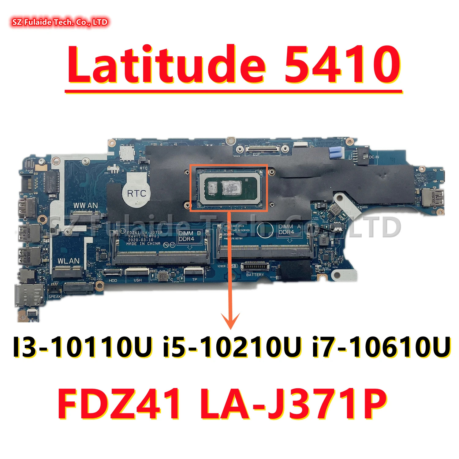 مراجعة وتحليل لوحة الأم للكمبيوتر المحمول FDZ41 LA-J371P لـ Dell Latitude 5410