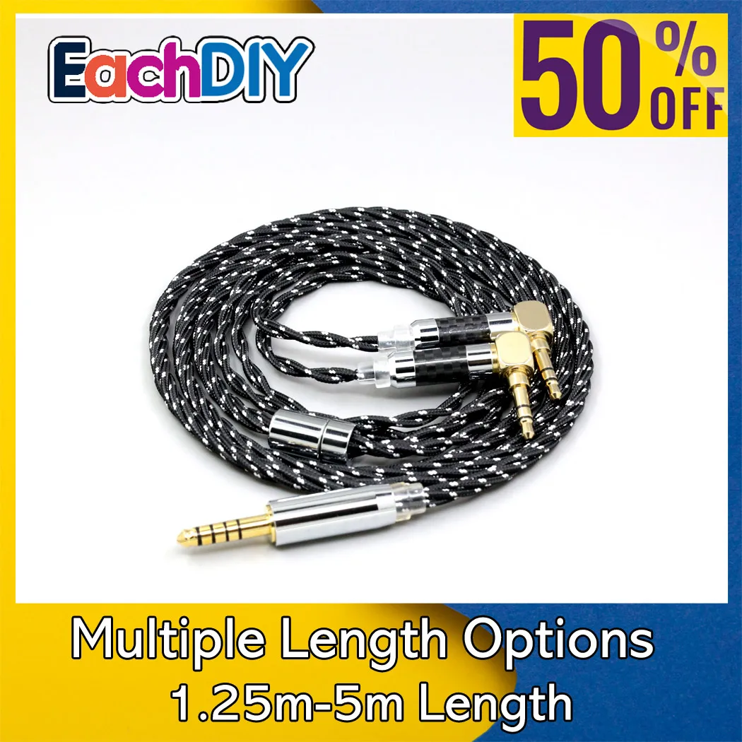 

OCC Mixed OFC Twisting Nylon Earphone Cable For Verum 1 One Headphone Headset L Shape 3.5mm Pin LN008715