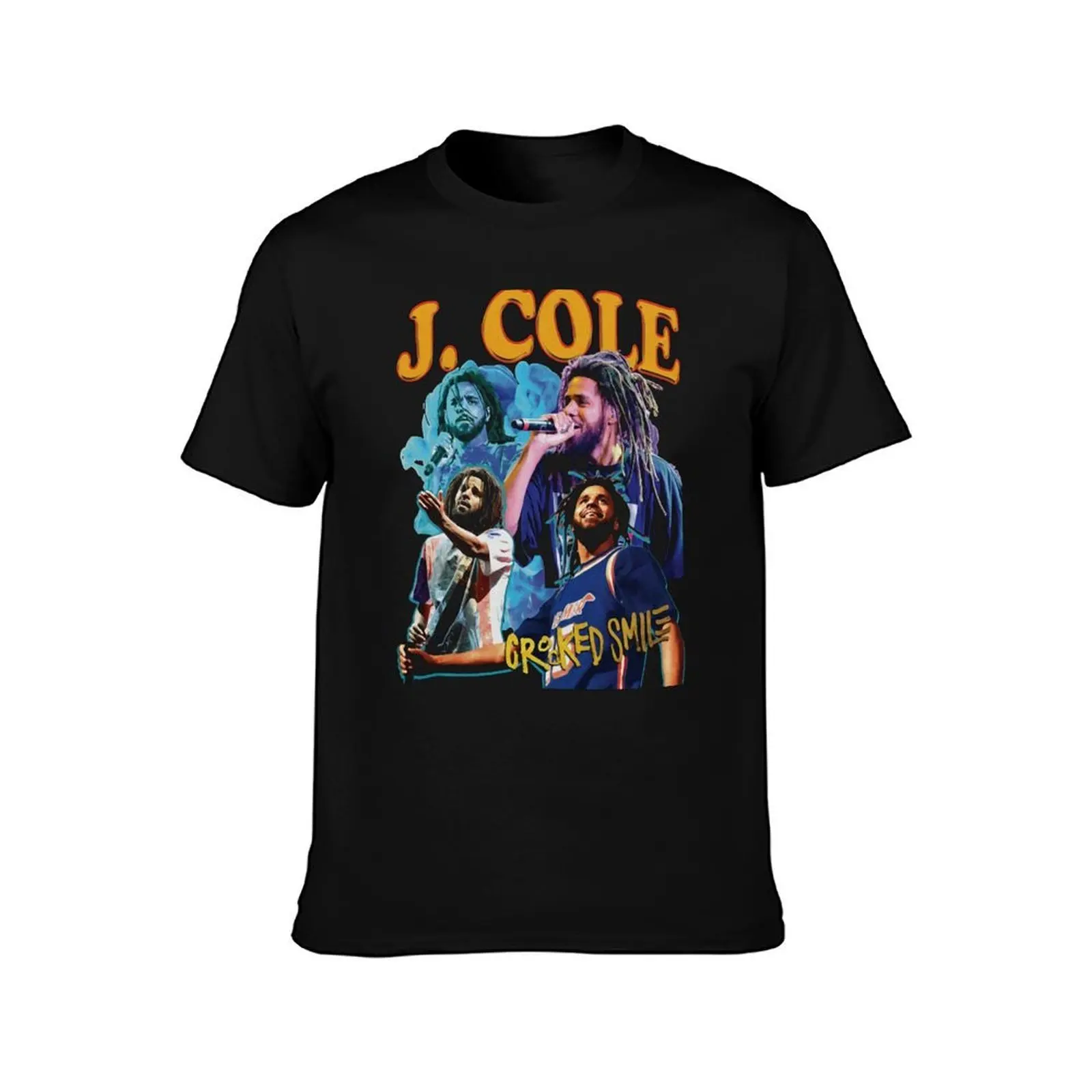 Rap Cole Fans Art T-Shirt, Summer Casual Cotton Tee, Oversized Streetwear Tops, Vintage Graphic Print, Loose Fit Short Sleeve