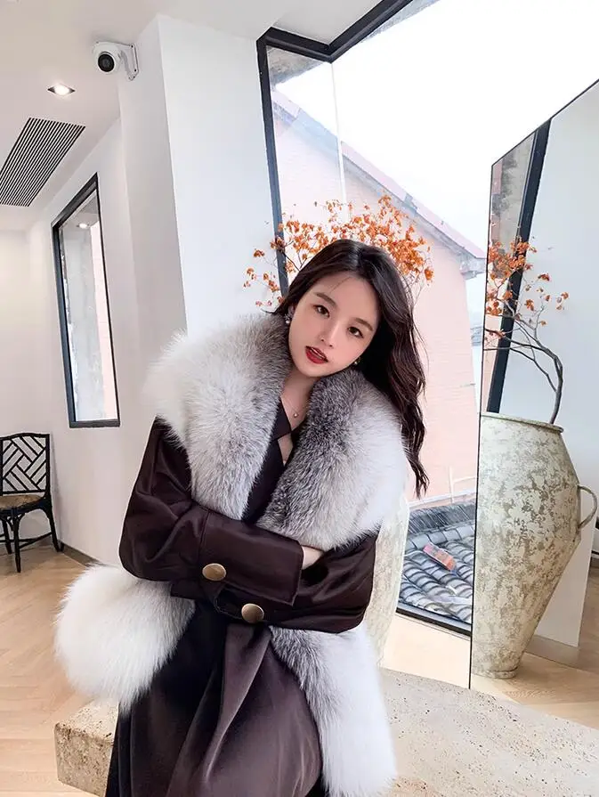 Natural 100% Genuine Fox Fur Scarf Shawl Winter Neck Warmer Whole Big Collar Women Luxury Wraps  Muffler