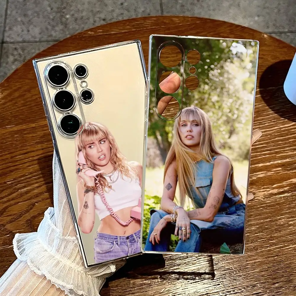 Singer Miley Cyrus Phone Case For Samsung S25 Lightweight Precise Hole Transparent Printed Phone Case