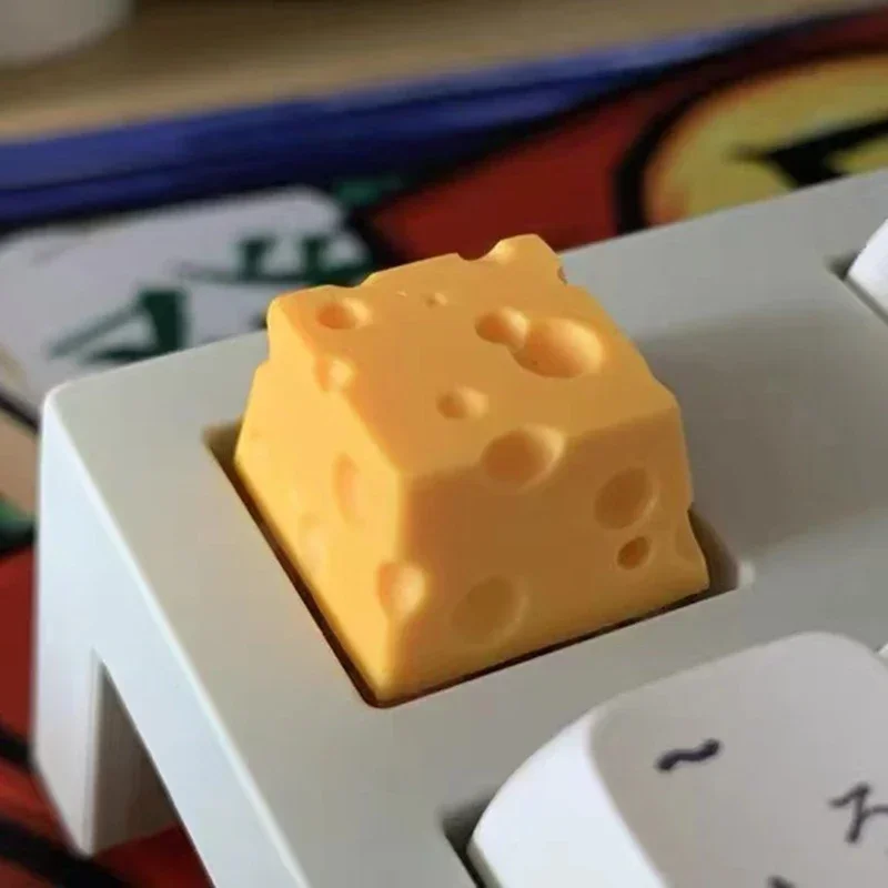 Queijo Keycap Personalidade Resina Teclado Mecânico para KEY Cap Chesse Cake Design Amarelo