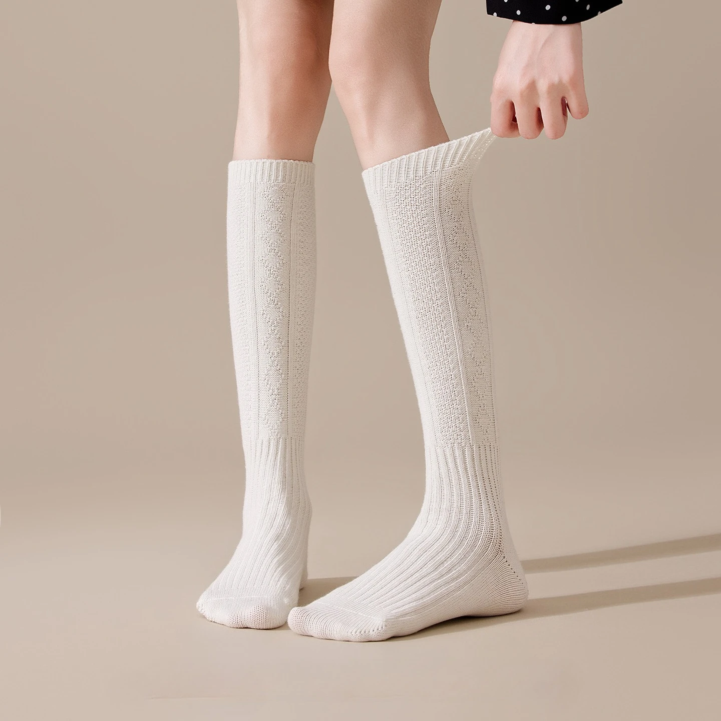 الخريف والشتاء جوارب جديدة النساء بلون محبوك محكم الجوارب سميكة الجوارب الدافئة العجل