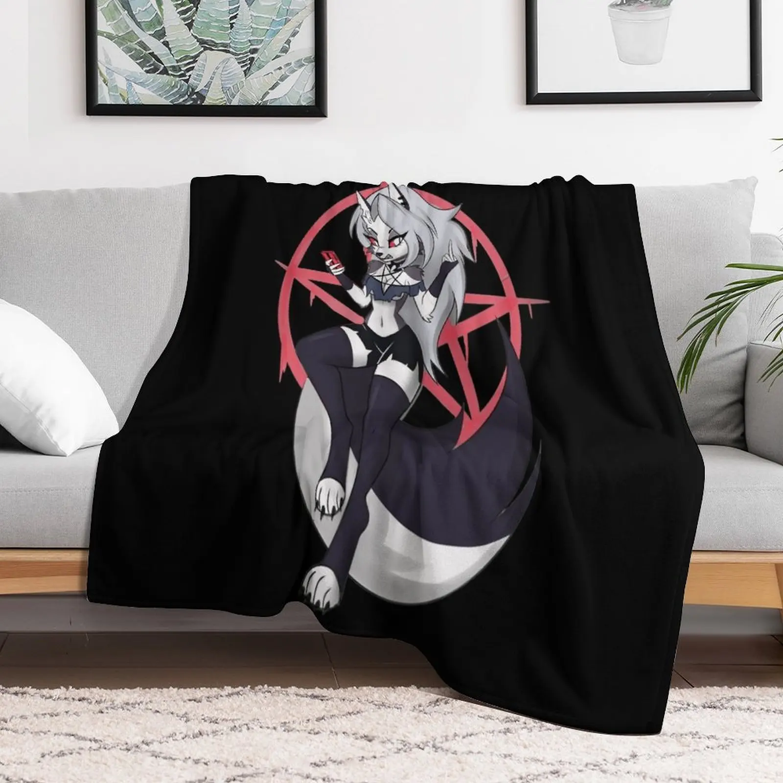 

Helluva Boss - Loona Throw Blanket Decorative Sofa Thins Blankets