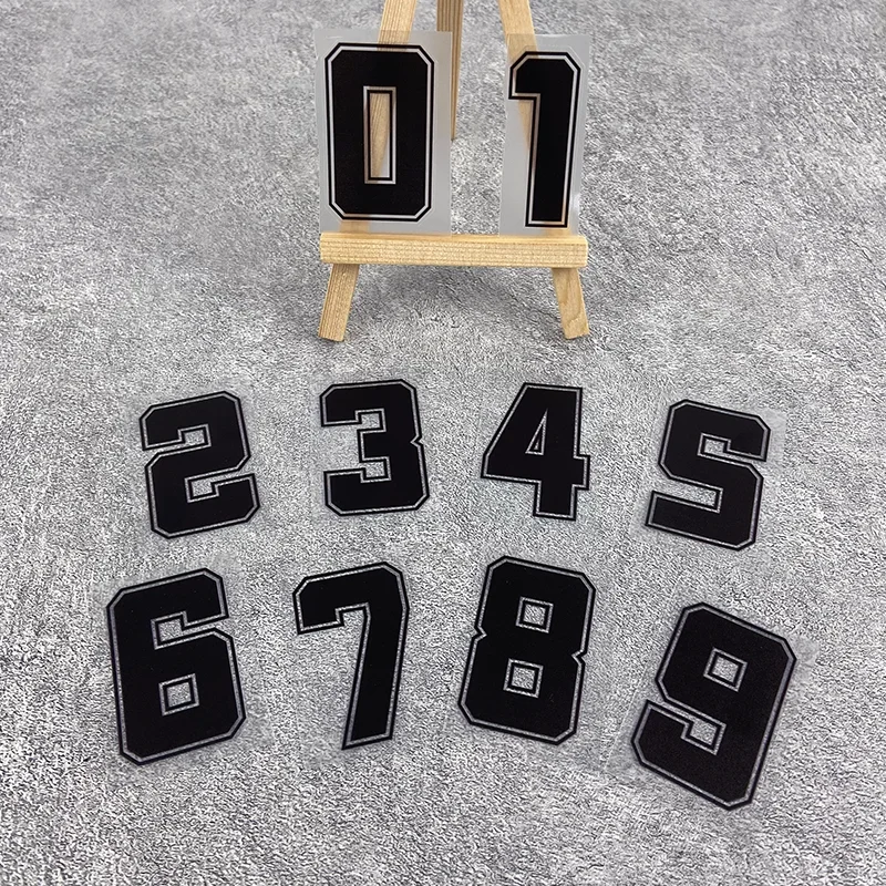 0-9 Black Number Waterproof Vinyl Motorcycle Sticker Decal for Motorbike Fuel Tank Helmet Electric Scooter Bike Car Window Decor