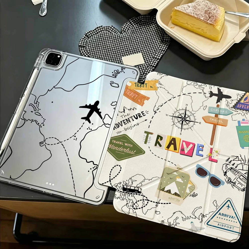 Wanderlust Travel Collage For Samsung Galaxy Tab A8 A9 A11 S6 S7 S8 S9 S10 FE Plus Lite Protective With Pen Slot Tablet Case