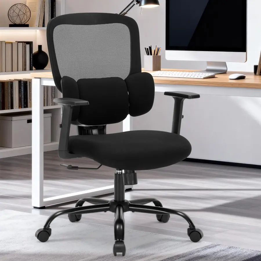 

Office Chair, Ergonomic Desk Chair with Adjustable Height, Lumbar Support, High Back Mesh Support with Adjustable Armrests, Tas
