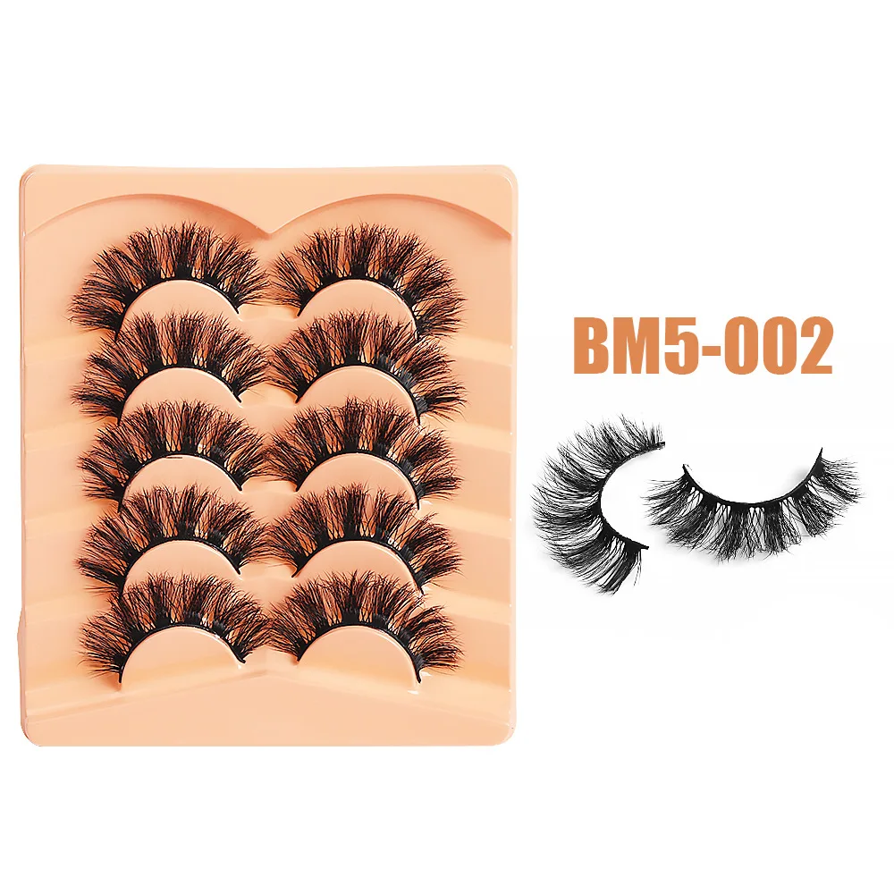 Nieuwe 5 Paar Natuurlijke Valse Wimpers Nepwimpers Lange Make-Up 3d Mink Wimpers Extensie Wimper Nerts Wimpers Voor Schoonheid