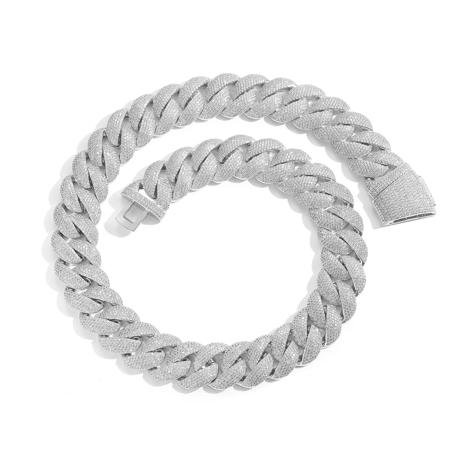 

Iced Out Full Paved CZ Diamond Miami Cuban Link Necklace 20MM Width 18-24Inch Gold Plated Heavy Hip Hop Mens Bling Jewelry Gift
