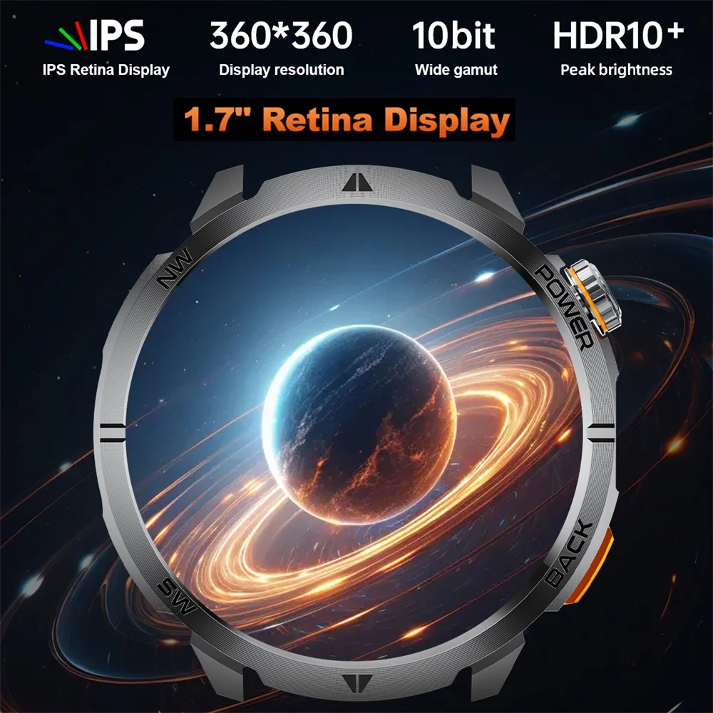 696 LED Flashlight Outdoor Sports Men Smart Watch Waterproof Heart Rate Sleep Health Clock Blue Tooth Call Weather Smartwatch