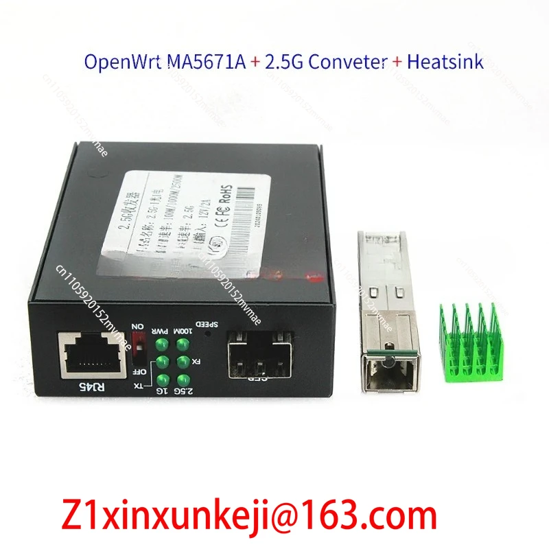 2.5G  MA5671A Pre-Owned Gpon ONU STICK OpenWrt Firmware with Heatsink | 2.5G SFP RJ45 Media Converter