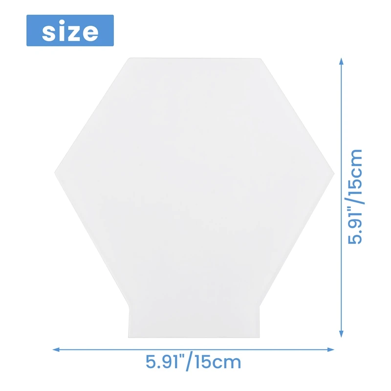 2Mm Acrylic Blanks For Light Base, 6PCS Clear Acrylic Sheets, For Table Sign, DIY Display Project, Hexagon