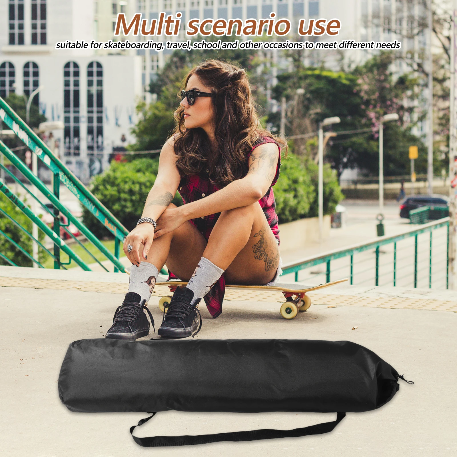 

Lightweight Skateboard Carrying Bag Waterproof Design Large Storage Sling Backpack for Outdoor Commute Skateboarding Enthusiasts