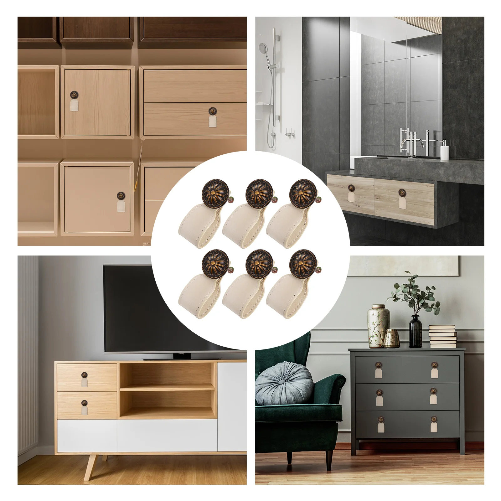 

6 Pcs Wardrobe Handle Chrome Contemporary Drawer Pull Cabinet Knobs Dressing Table