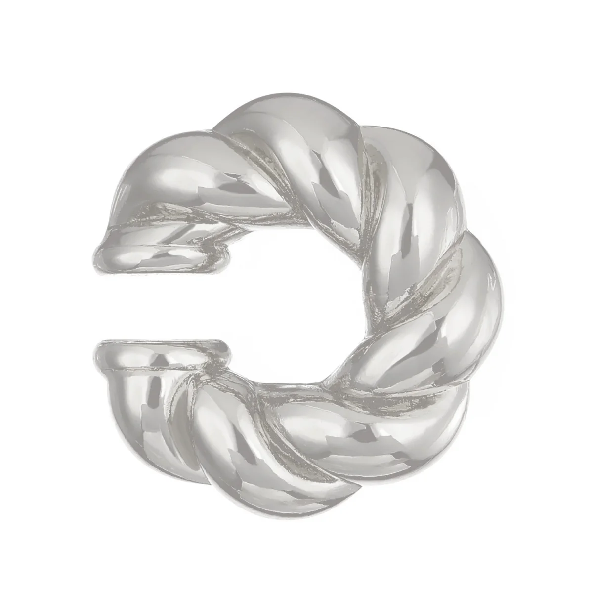 4 Stück/Set Street-Style, klobige, gehämmerte, verdrehte C-förmige Ohrklemmen, Ohrringe für Damen und Herren, ohne Ohrlöcher, glatte Ohrclips, Punk-Schmuck – Detail 19