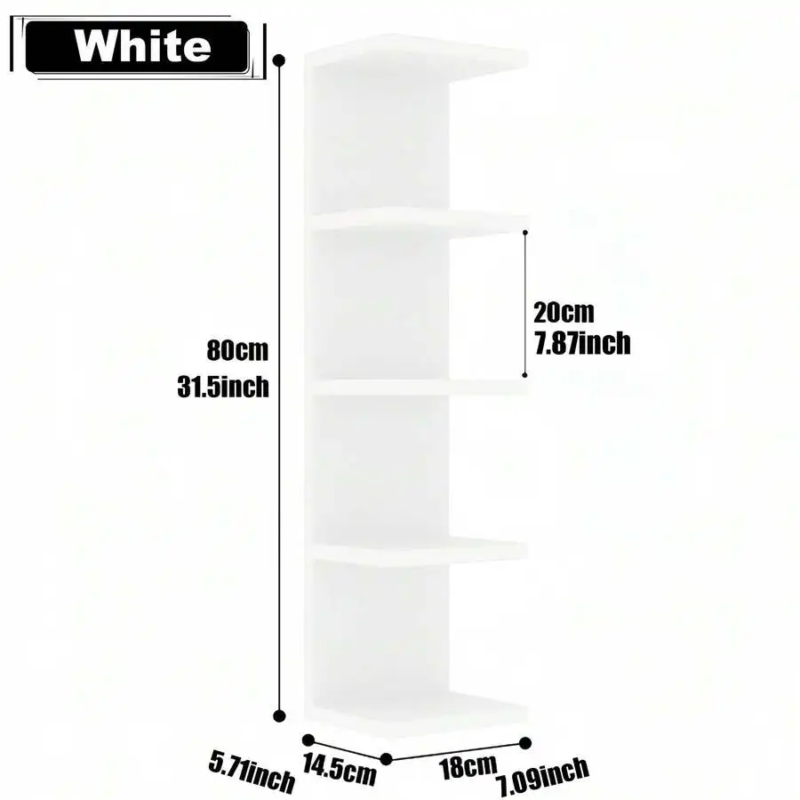 5-Tier Nordic Style Floating Shelves | Multi-Layer Display Wall Rack, Modern Wall Mounted Decor, White And Black Vertical Space-