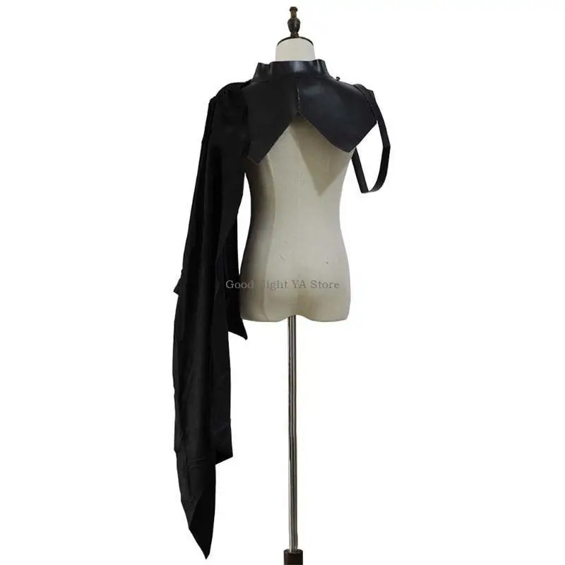 Armure médiévale noire simple épaule rétro gothique Punk à lacets Costume croisé équipement pour adulte