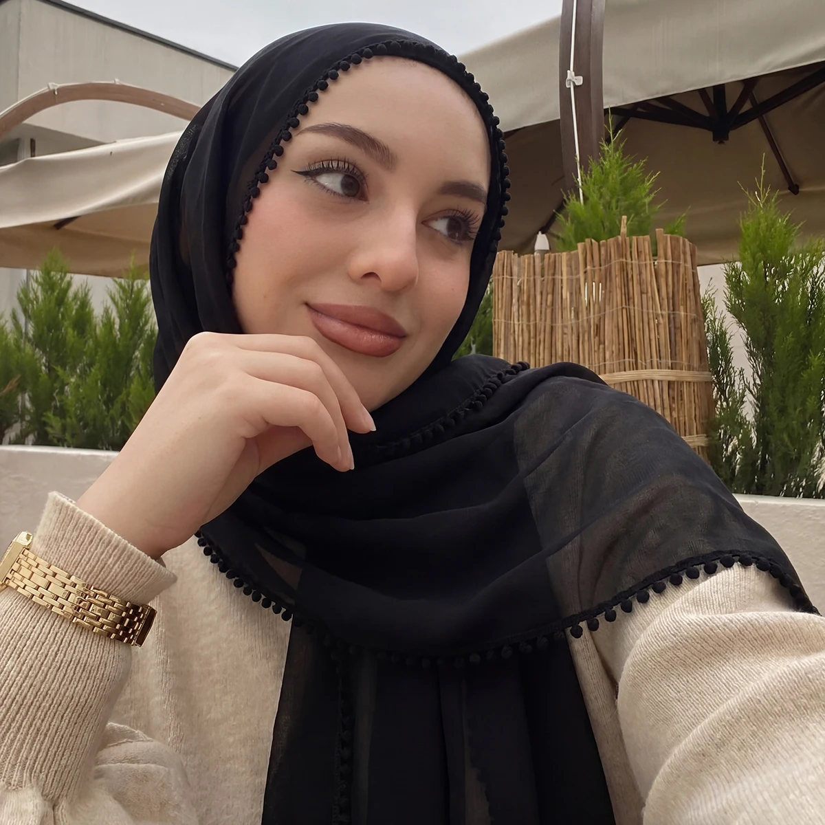 2026 Women's Watercolor Hijab Scarf Bandana Headband Vintage Luxury Beach 175cm Long Handkerchief Bohemia Muslim Accessories
