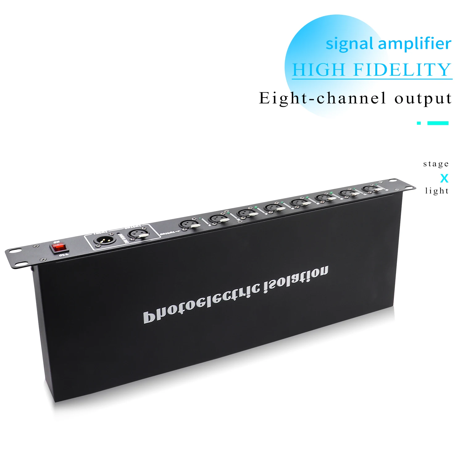 

8-Way DMX Distribution Light Controller DMX512 Beam Splitter Light Signal Amplifier Professional Stage Equipment