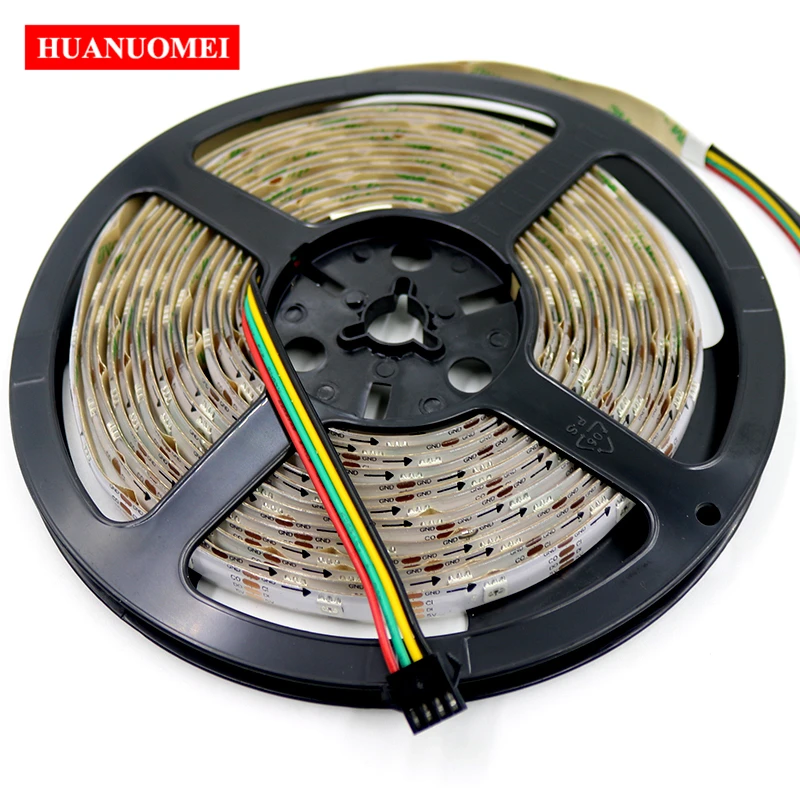 DC5V 48LEDs/M APA107 Addressable RGB Pixel LED Strip Light Waterproof IP65 WHITE PCB Programmable Flexible Tape Outdoor Ribbon