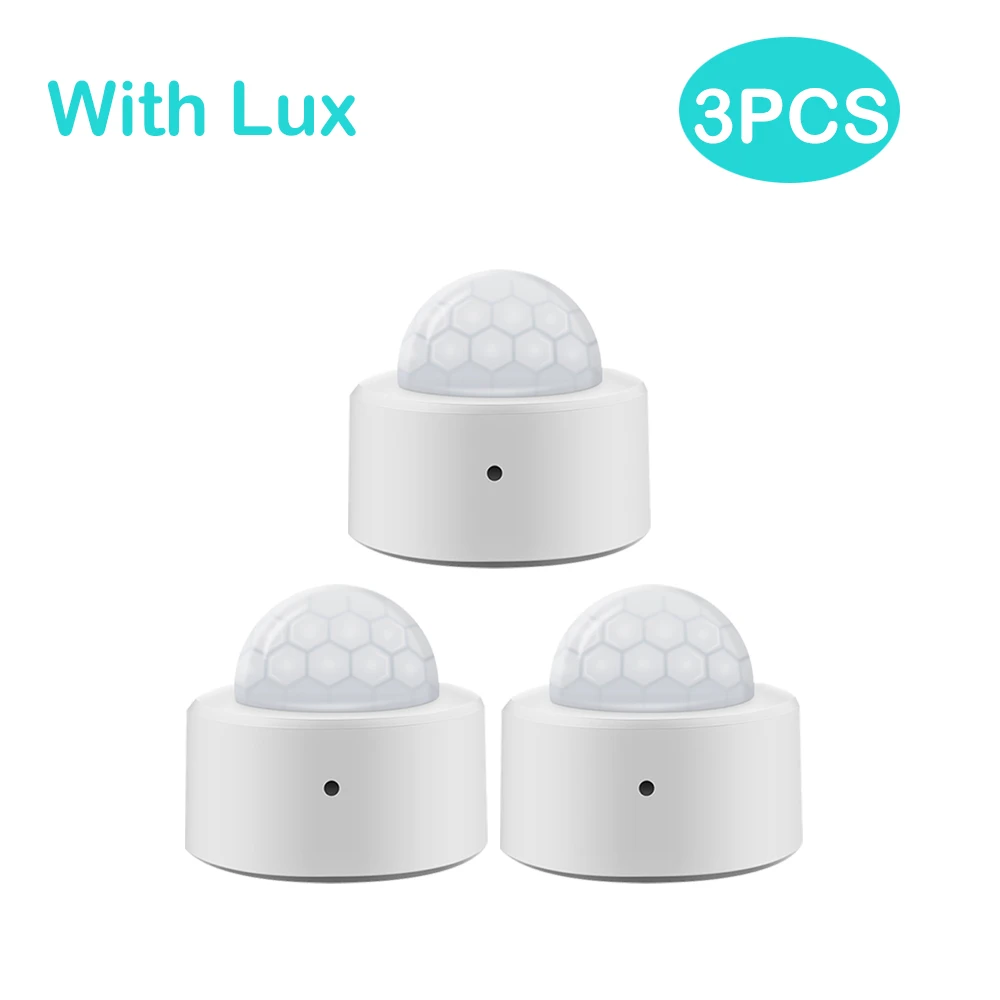 Haozee 2 in 1 Zigbee Mini PIR Bewegingsmelder + Helder Lux Licht Passief Infrarood Beveiliging Inbraakalarm Sensor