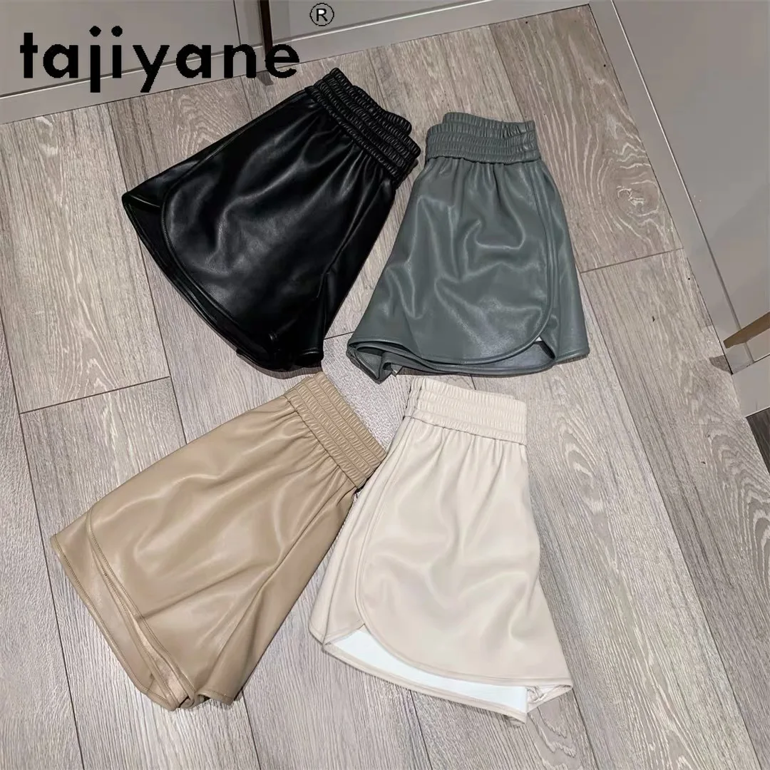 TAJIYANE Genuine Leather Shorts Woman High Waist Real Sheepskin Short Pants Korean Style Spring Women Clothing Шорти Жіночі 2025