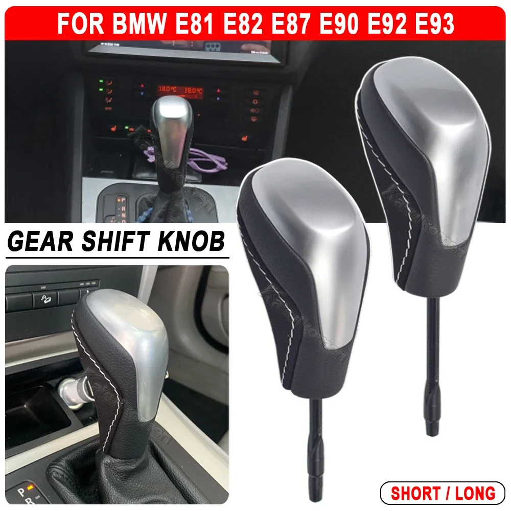

Auto Styling ABS lEATHER Gear Shift Knob Black/Silver/Carbon Automatic Fit For BMW E46 E60 E39 E83 E53 E61 3 5 7 X Series