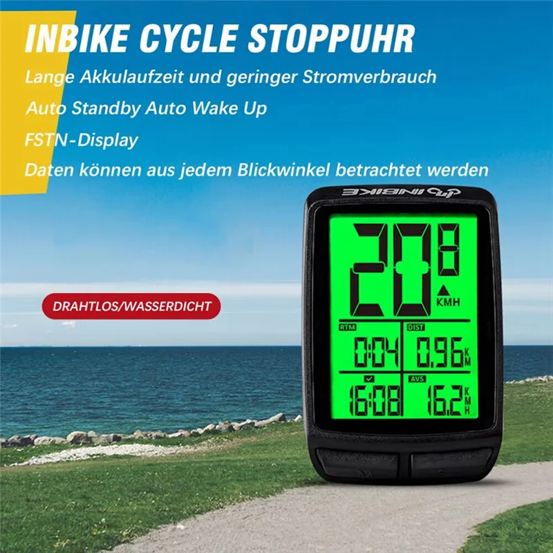 

A69P-INBIKE Bicycle Computer Meter Luminous Bicycle Odometer Wireless Bike Computer LCD Display Bicycle Speedometer Cycling Odom