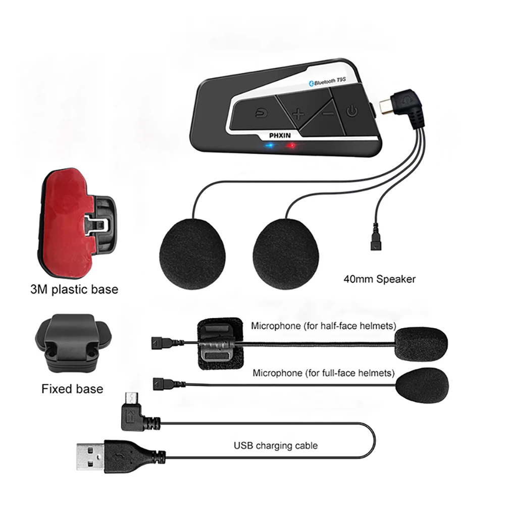 

Новый PHXIN мотоциклетный шлем Bluetooth-гарнитура 2 гонщики домофон полный шлем беспроводное шумоподавление водонепроницаемая музыка FM