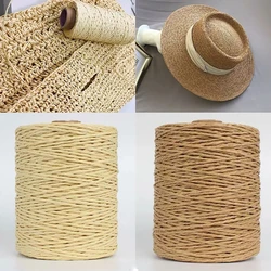 280 M/Rotolo di Rafia Naturale Filato di Paglia Rafia Carta di Lavoro A Maglia Materiale Cuscino Cestini Cappello Borsa Colorata FAI DA TE Crochet Forniture