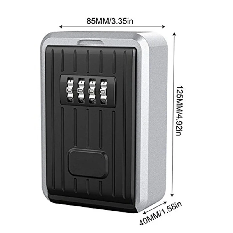 A45U 3X Lock Box 4 Digit Combination Waterproof Box Weather Resistant Key Hider With Resettable Code Key Storage Wall Mounted