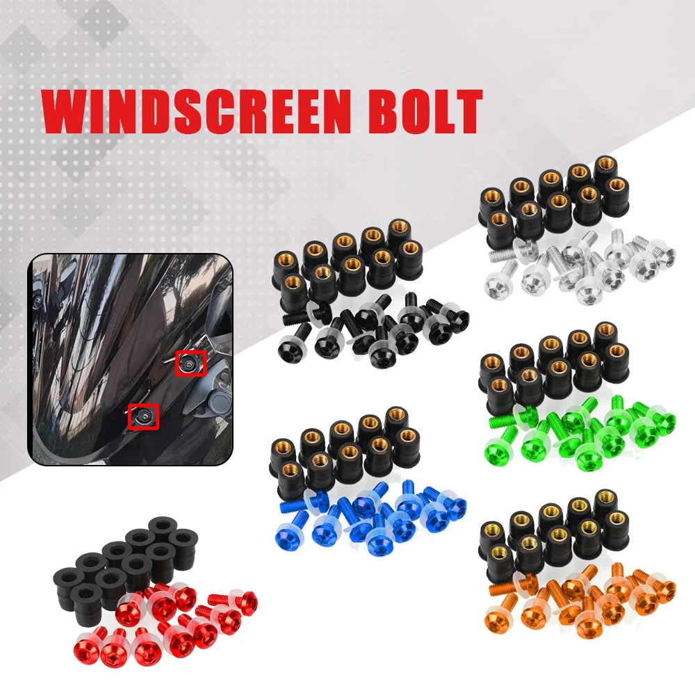 5mm 10PCS M5 Windscreen Windshield Bolts Screw Kits For Yamaha YZFR1 YZFR3 YZFR6 YZFR25 YZFR125 YZF R1 R3 R6 R25 R125 YZFR7