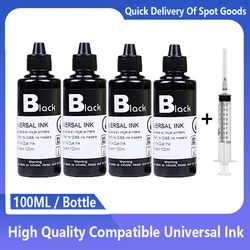 100ml Universal Refill Dye Ink Kit Compatible for HP Canon Lexmark Epson Dell Brother All Refillable Inkjet CISS Cartridge