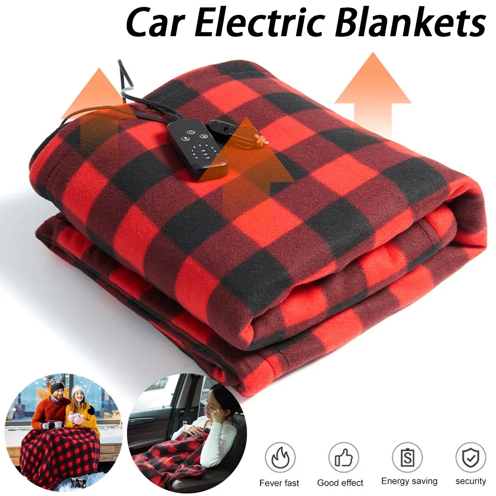 Car Electric Blankets Car Heating Blanket Winter Warm Travel Electric Heated 12V Blanket Fast Heating Mattress For Car Truck RV