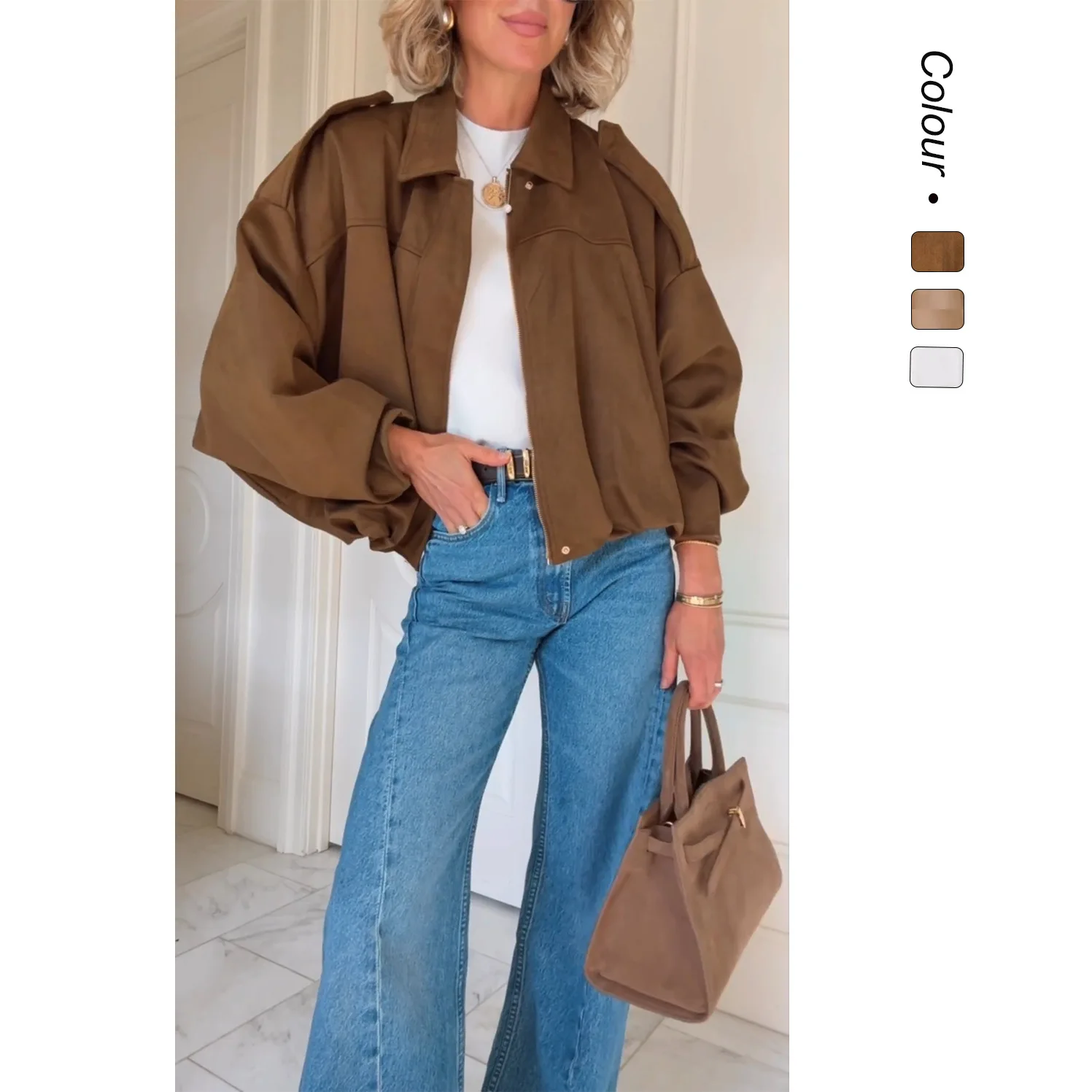 

Новое летнее свободное шерстяное пальто с рукавами «летучая мышь» для женщин, элегантная стильная модная верхняя одежда