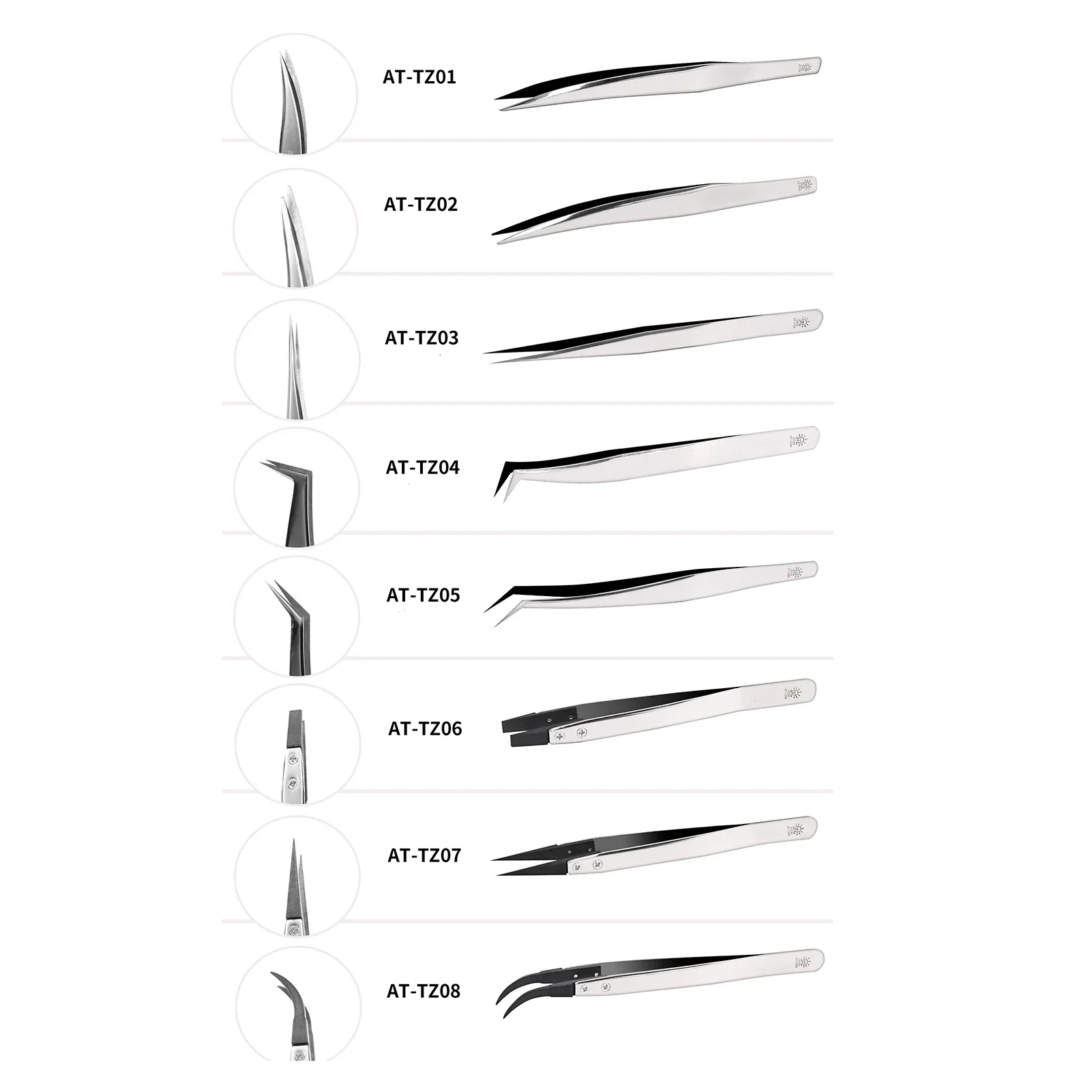 

DSPIAE AT-TZ HG Угловые пинцеты для моделирования, хобби, ремесленные инструменты, аксессуары, промышленные пинцеты, антистатические, антимагнитные, термостойкие