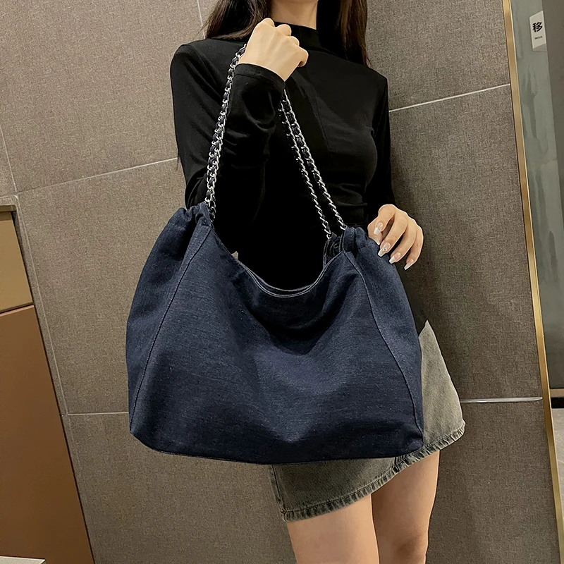 bolsas femininas bolsas grife luxo bolsa grande Estilo chique Big Chain Shoulder Tote Bags Para As Mulheres 2023 Designer de Luxo Bolsas Denim