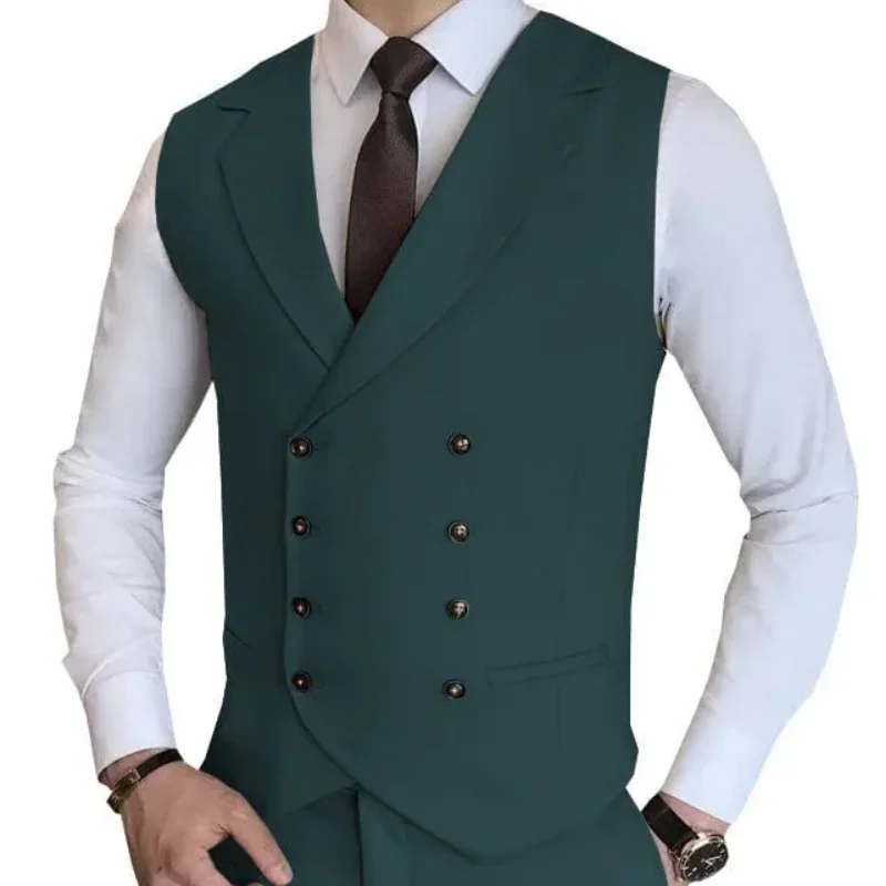 

Men Suit Banquet Party Solid Double Breasted Waistcoat For Wedding Birthday Work Business Casual Men Suit Vest