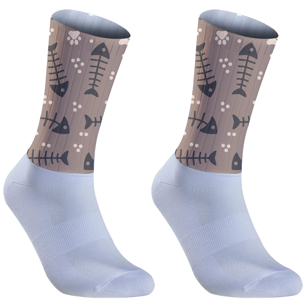 

Дорожные 2024, новые мужские и женские велосипедные носки Calcetines Ciclismo, противоскользящие силиконовые бесшовные аэро носки, летние дышащие велосипедные носки
