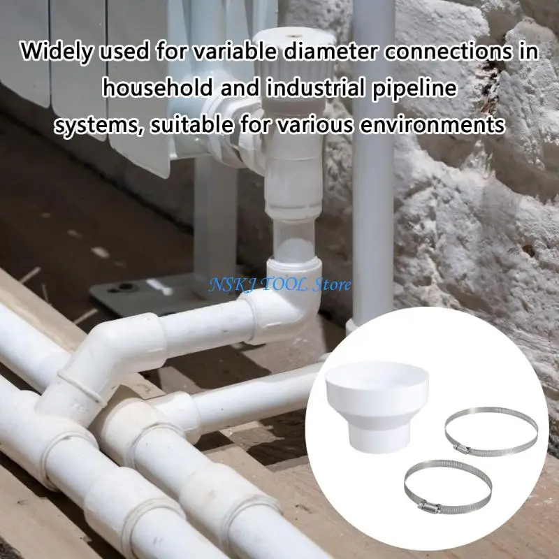 L8RC Ventilation Systems Hose Adapters 150 mm to 100 mm with 2 Sturdy Metal Clamps for High Performances Pipe Connection