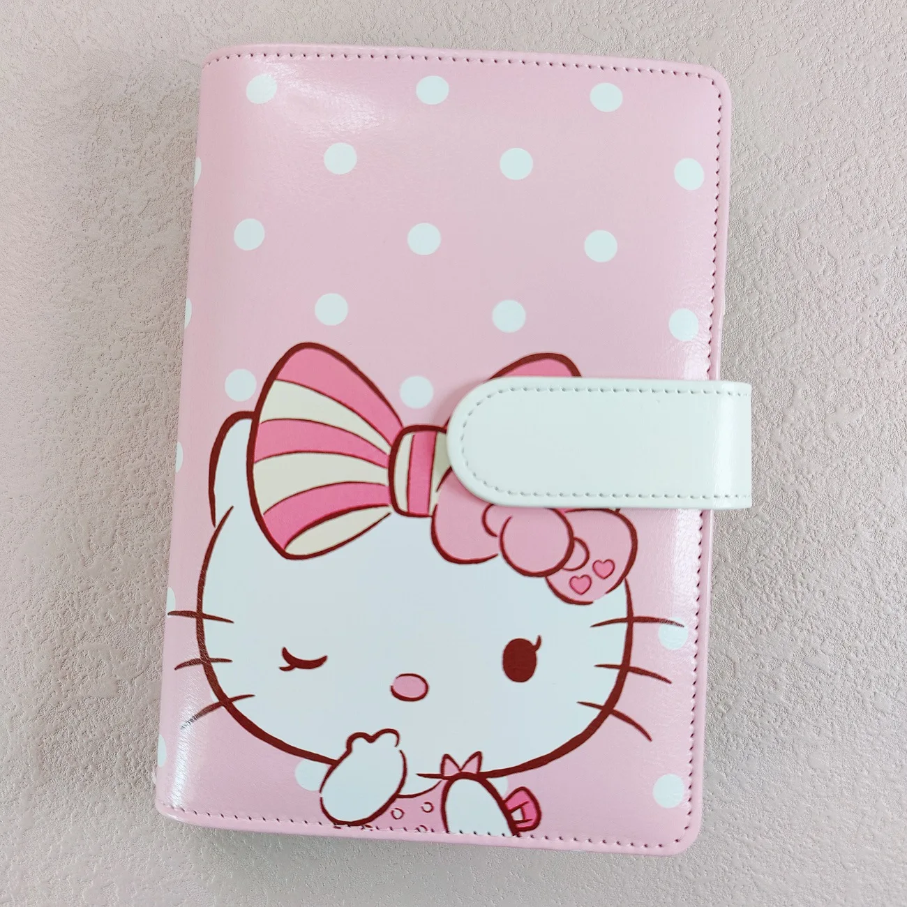 A6 Cute Cat 6 Ring Binder PU Clip-on Notebook Leather Loose Leaf Notebook Cover Notebooks Journal Kawaii Stationery