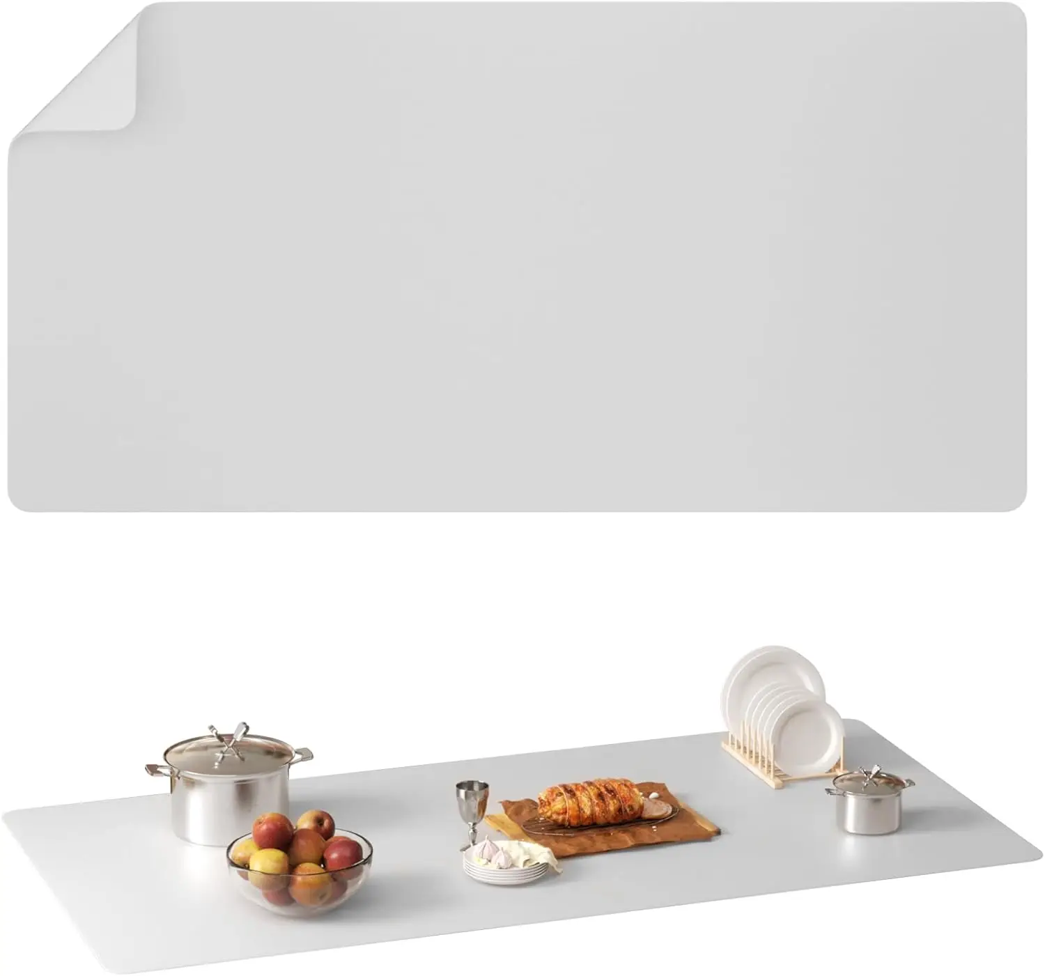 

Silicone Mats for Kitchen Counter 47.2"x23.6"x0.08”, Largest Heat Resistant Mats for Countertop, Kitchen Island Silico