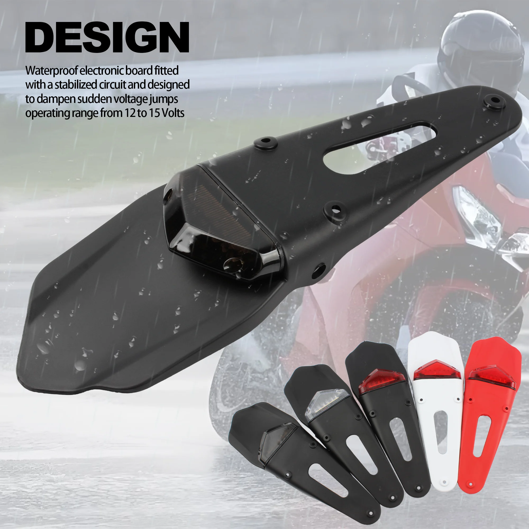 

Universal Motorcycle Tail Light LED Brake License Plate Lamp Motocross Rear Fender Integrated Light For Dirt Pit Bike Accessorie