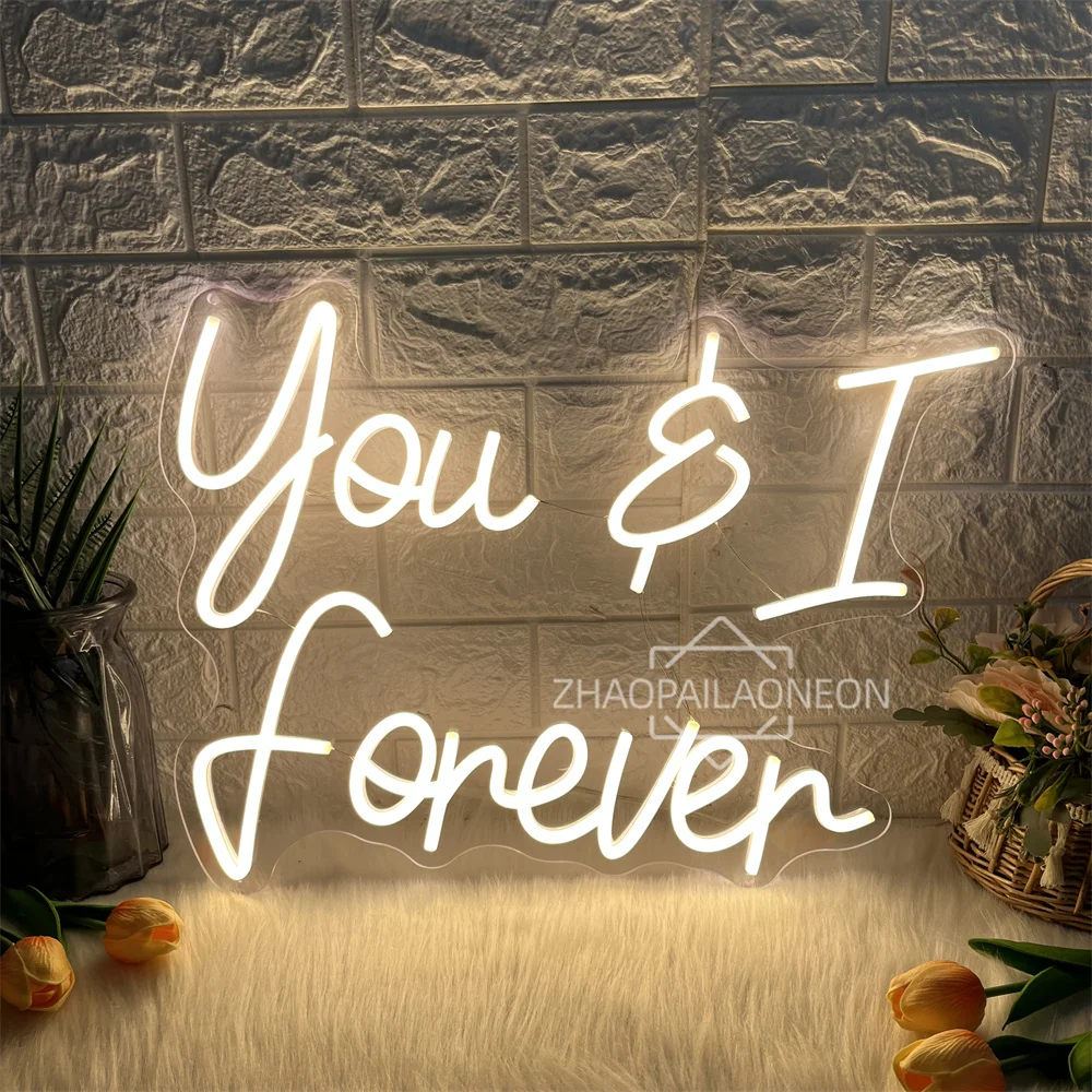 You&I forever Neon Sign Led Lights Wedding Decoration Wall LED Neon Lights Home Room Decor Birthday Gifts Neon LED Sign