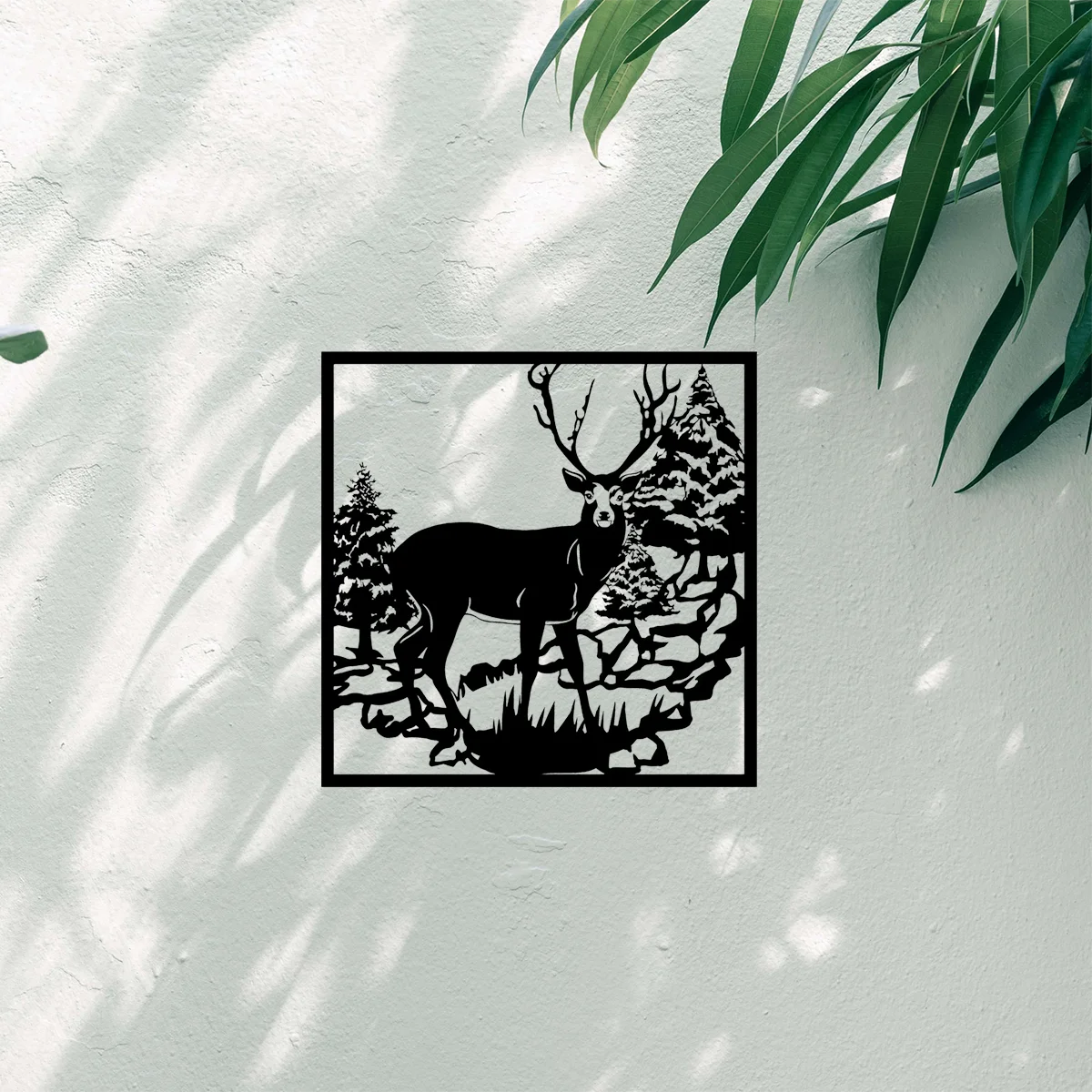 Delightful Splendid Exquisite Metal Wall Art – Deer in the Forest. A Pleasing Hanging Animal Metal Decoration