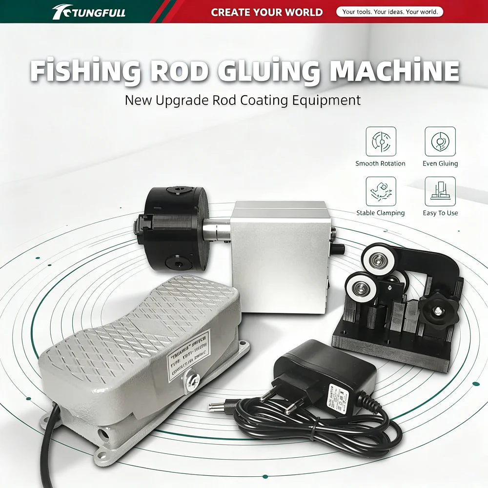 Portable Electric Resin Gluing Machine for Fishing Rod Micro Winding Epoxy Machine DIY Fishing Gear Accessory