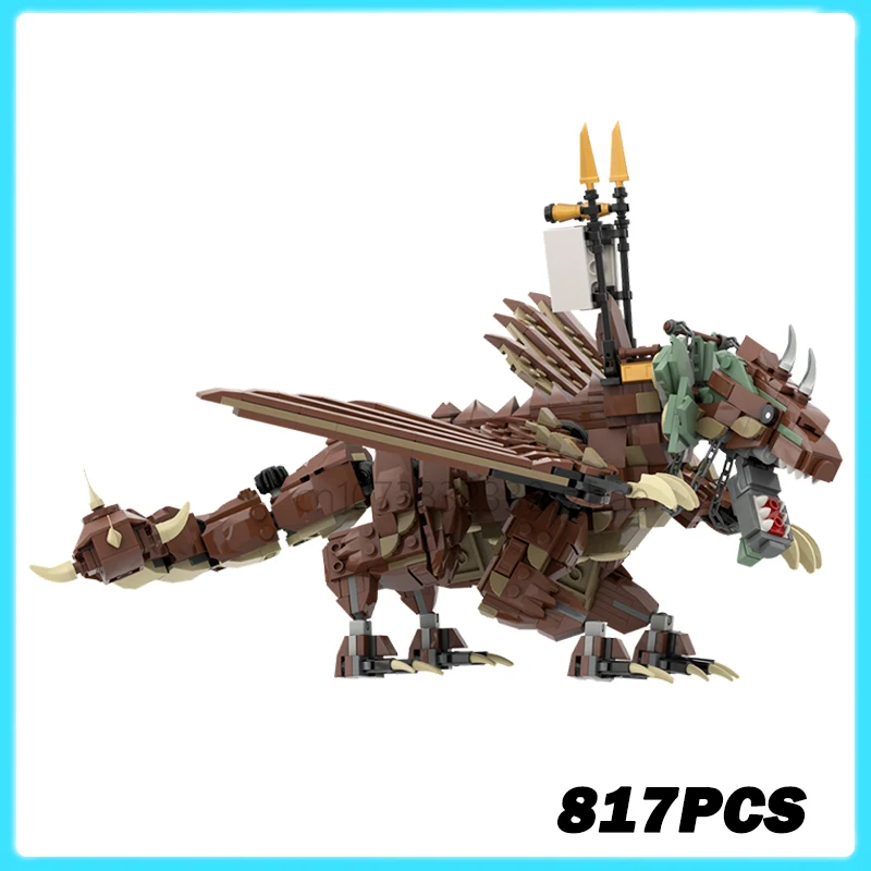 

817 шт. MOC-238923 Ninjago Earth Dragon модель животного строительные блоки креативные кирпичи сборка игрушки для взрослых и детей подарок на день рождения для мальчиков