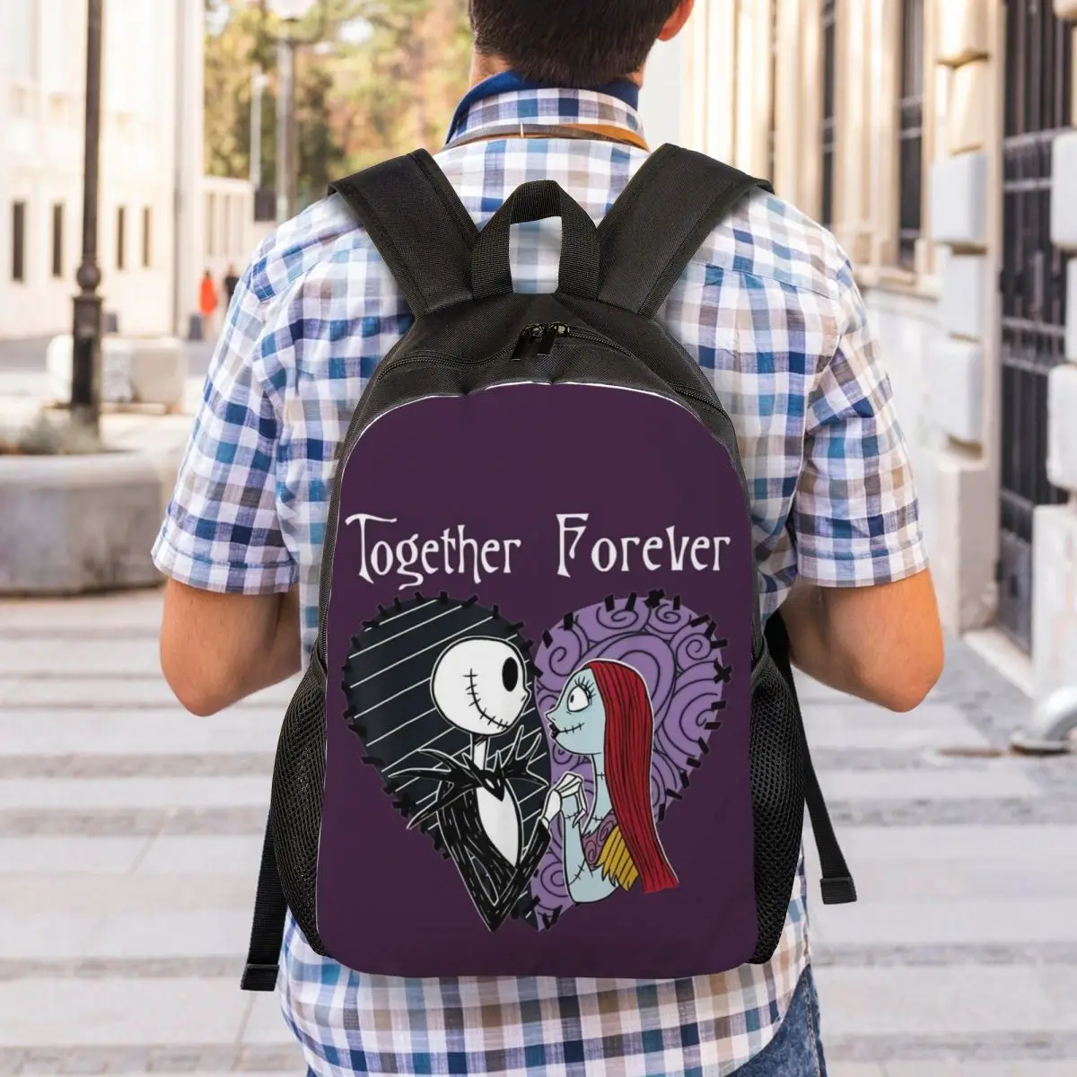 Custom Nightmare Before Christmas Backpack for Women Men Waterproof College School Sally Jack Skellington Bag Printing Bookbag