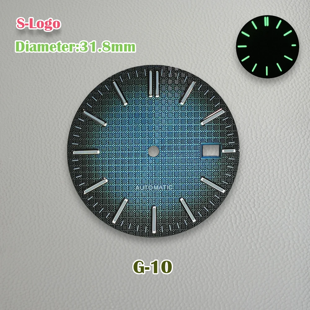 31.8mm NH35 Oak tree stud dial green luminous dial suitable for NH35 NH36 4R movement watch NH35 case men's watch accessories